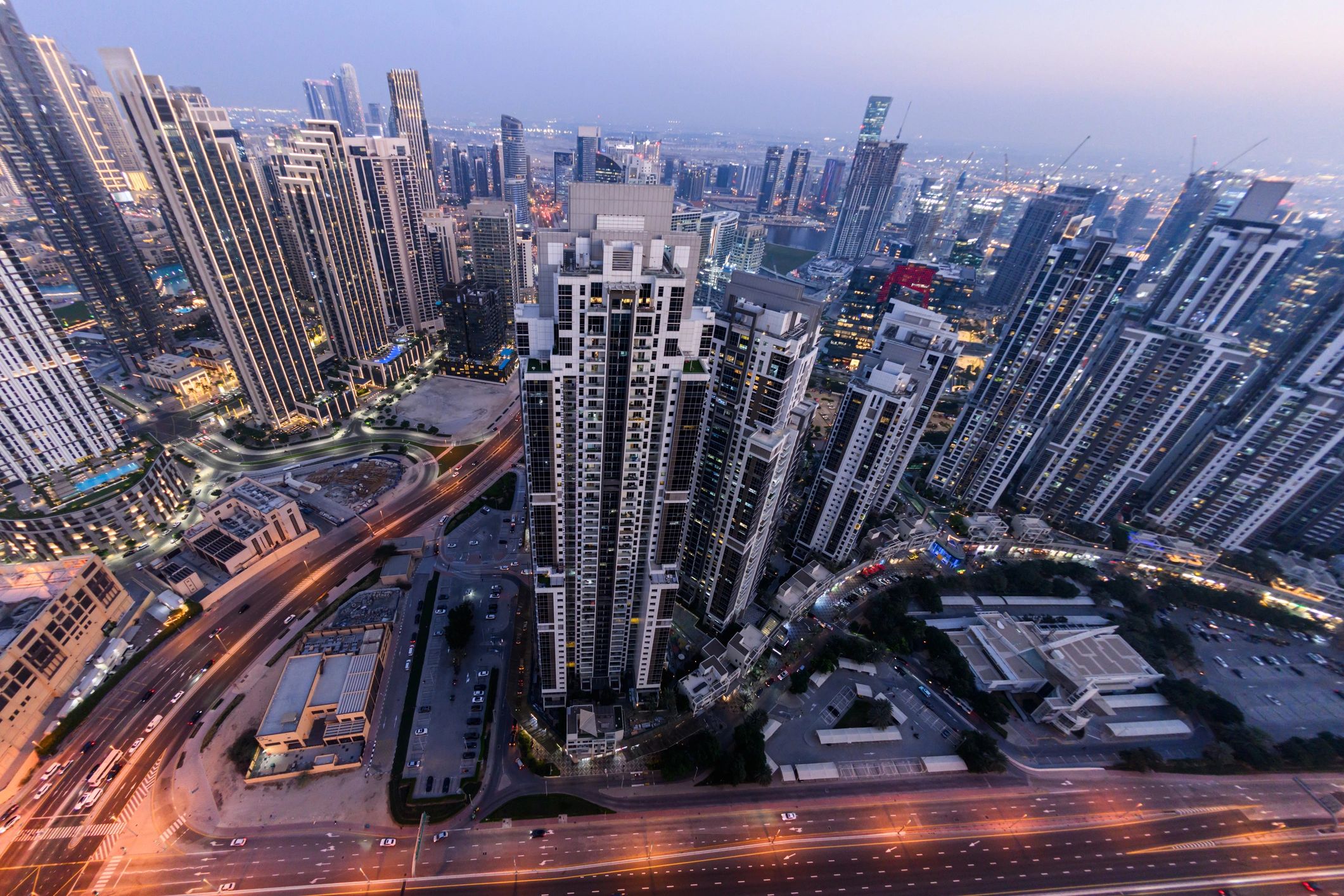 Dubai skyline at dusk