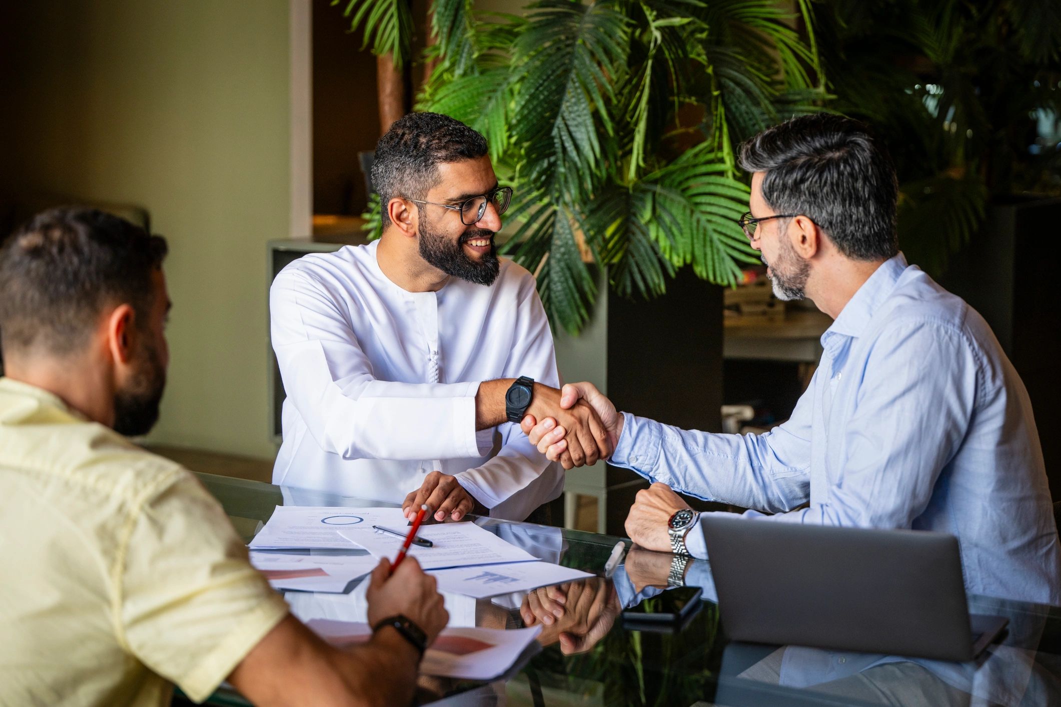 Meeting to finalize a real estate agreement